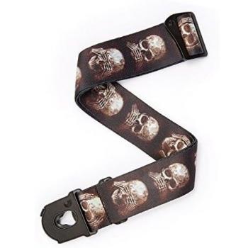 D'Addario Alchemy Planet Lock Gitarrengurt, Gedämpfte Totenköpfe