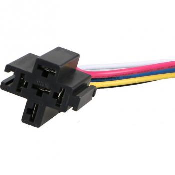 5pcs 12V 40A 560W Relay Socket with Wires for Cars and Motorcycles