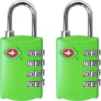 Eco‑Green TSA Padlock Duo – 4‑Digit Keyless Luggage Locks