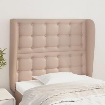 Kopfteil mit Ohren Kunstleder Cappuccino-Braun 103x23x118/128 cm