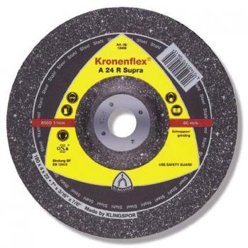 Klingspor Gekröpfte Schruppscheibe A 24 R, 230 x 8 x 22,23 mm, mittelhart, max. Drehzahl 6600 U/min