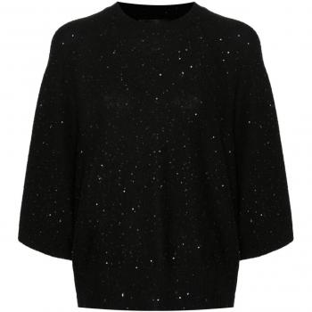 Fabiana Filippi Women's Black Knitwear with Sequin Embellishments | Size S