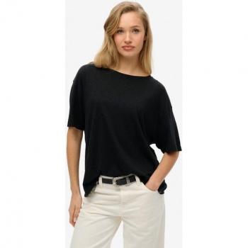 Superdry Black Studio Drop‑Shoulder Shirt, Female, Short Sleeve, Size S