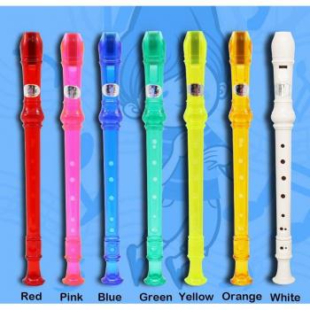 Plastic 6 Holes Soprano Recorder with Cleaning Stick