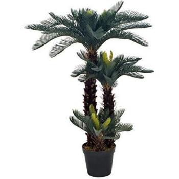 125 cm Green Artificial Cycas Palm Plant with Pot vidaXL