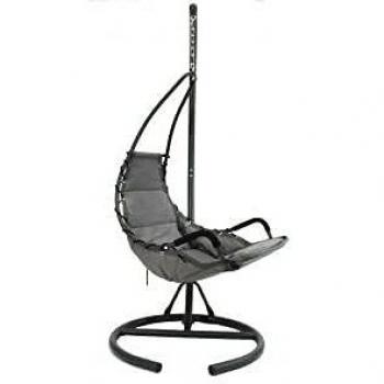Poltrona Sospesa da Giardino in Metallo Color Antracite