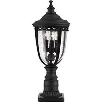 Elstead English Bridle 3 Light Medium Outdoor Pedestal Light Black IP44 E14