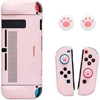 Funda Teyomi para joystick, diseño ergonómico con 2 tapas y protección de ABS (rosa)