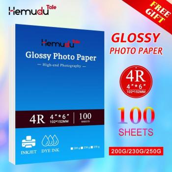 4R Fotopapier glänzend 6 Zoll 4x6 100 Blätter 200g für Inkjet-Drucker