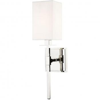 Applique Taunton A1 in nichel lucido con copertura bianca sporca