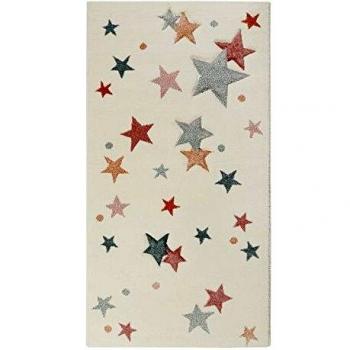 Tapis enfant ciel étoilé Esprit, blanc pastel avec relief, 80 x 150 cm