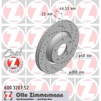Zimmermann Bremsscheibe Sport Coat Z Vorne 280mm für Audi/Seat/Skoda/VW