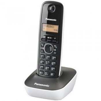 Panasonic KX‑TG1611FXW Cordless Phone (Black/White) with 50 Contact Slots