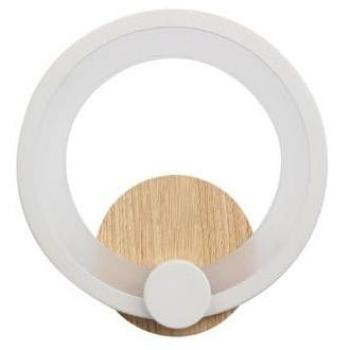 Aplique de Pared Sydney 10w 4000k en Blanco y Madera Clara