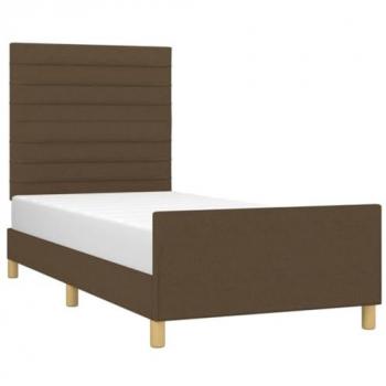 Giroletto con Testiera Marrone Scuro 80x200 cm in Tessuto cod mxl 57338