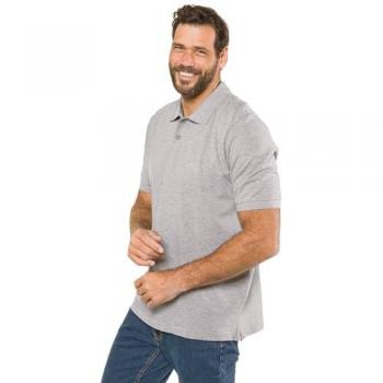 JP1880 Plus Size Cotton Pique Polo Shirt for Men, Grey, L