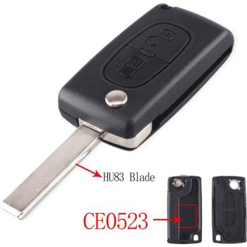 KEYYOU Foldable Key Shell for PEUGEOT 207 407 408 and Citroen C5 C6 C8