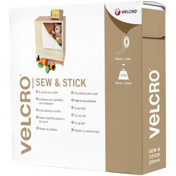 VELCRO® Sew & Stick Fabric Tape 20mm x 10m White