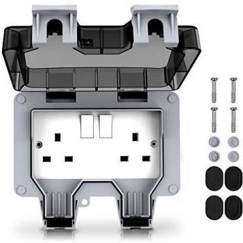 Double Switched Outdoor Wall Socket