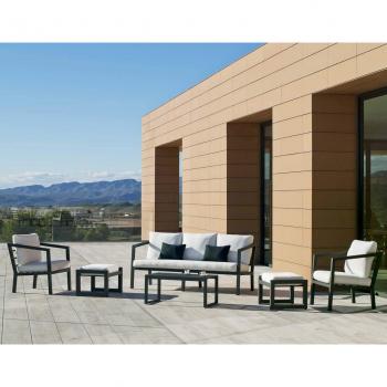 Ensemble Salon de Jardin AURANA 8+2 en ALUMINIUM ANTHRACITE