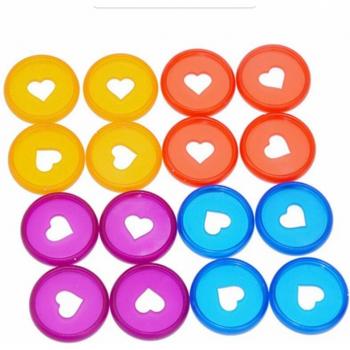 50 Pack Candy Color Heart Binder Rings