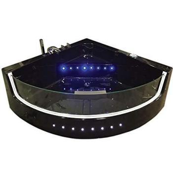 Whirlpool 140x140 cm Badewanne Black Shark – Spabereich mit Chromotherapie – 2 Personen – Neu