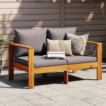 Vidaxl 2-Seater Garden Sofa with Solid Wood (Acacia) Cushions