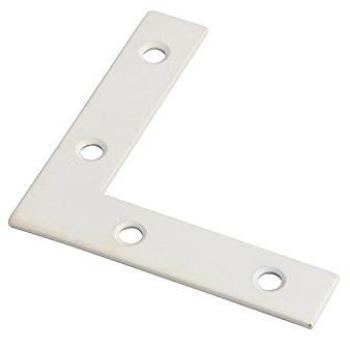 Forge White Metal Angle Brackets, 75mm