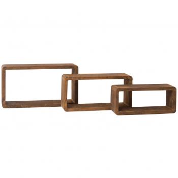 Rebecca Mobili Estantes de Pared Rectangulares de Madera, Marrón Oscuro