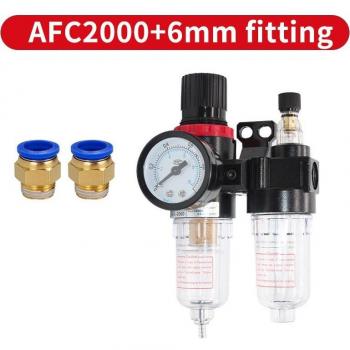 AFC2000 Air Compressor con Trampa de Aceite, Válvula Reductora y Aerógrafo