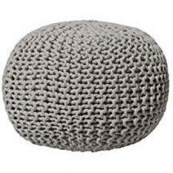 Pouf poggiapiedi in tessuto grigio chiaro 50 x 35 cm Conrad