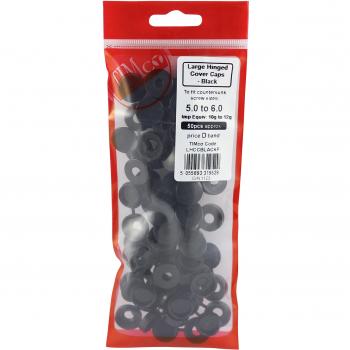 TIMCO Large Hinged Screw Caps Black 50 Pieces