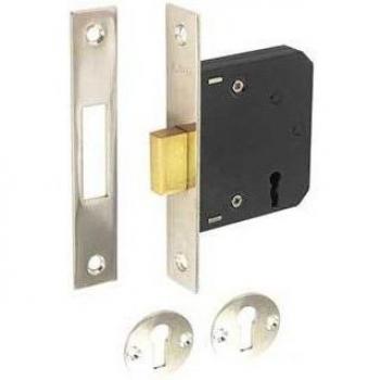 Nickel 63 mm Securit 3‑Lever Deadlock
