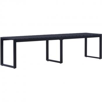 VidaXL Banco de jardín tablero PS negro 180 cm