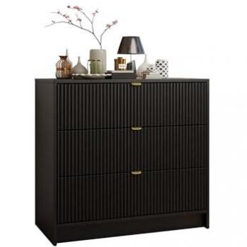 Cómoda Comfivo J107, Negro, Con Cajones, 75x80x40cm