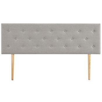 Tête de lit capitonnée sur pieds bois LULINE 160 cm – gris