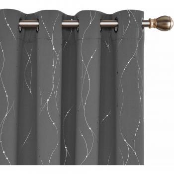 Deconovo Kälteschutz Vorhänge Blickdicht Gardinen 138x117 cm Beige 2er Set