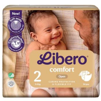 Libero Comfort Pannolino Per Bambini Taglia 2 3-6 Kg, 34 pannolini