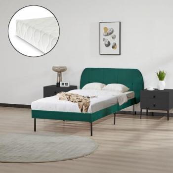 Bett „Porvoo“ Polsterbett 90 × 200 cm Dunkelgrün