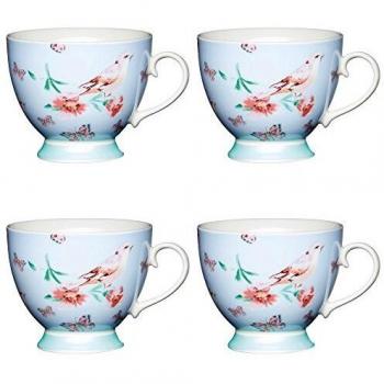 Blue Birds Chintz Footed Mugs