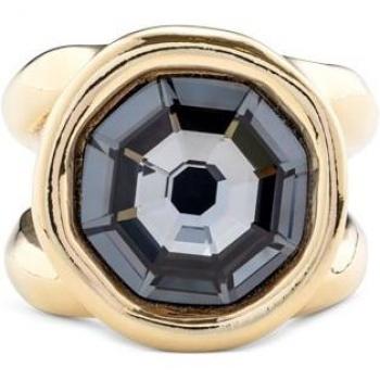 Bague en or 18 carats avec gemme grise