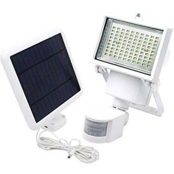 Projecteur solaire LED Cooper White 10W avec détecteur de mouvement orientable et 2000 lumens
