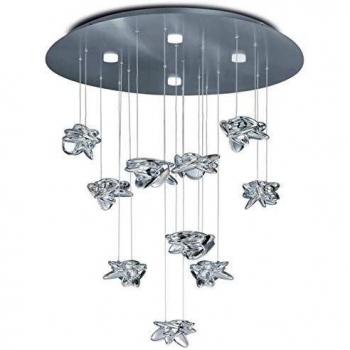 Sospensione Nido 90cm 10+4 luci LED 6560lm Cromo