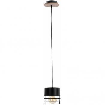 Casa 12 cm Slim Black Wood Ceiling Fixture – One E27