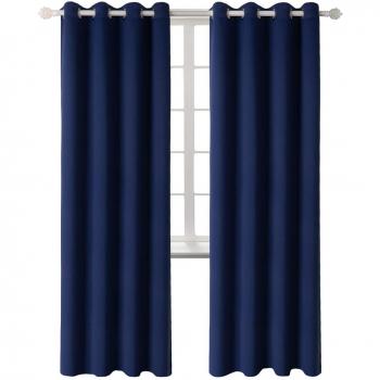 Thermo-Vorhang Verdunkelung Marineblau 182x117 cm 2er Pack