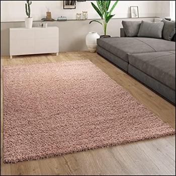 Alfombra Pelo Largo Shaggy Rosa 120x170 cm