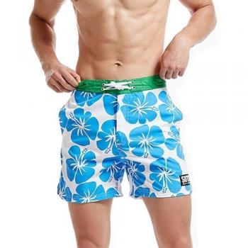 Maillot de bain à séchage rapide, design floral pour hommes