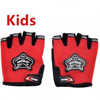Guantes de Fitness para Niños, Estilo Moto, Medio Dedo