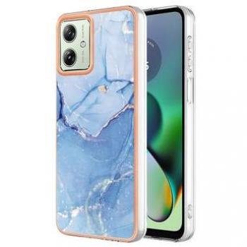 Custodia in TPU con rivestimento marmo blu Moto G54