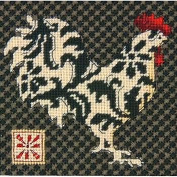 WHT Rooster Black Frame 24x36